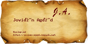 Jovián Agád névjegykártya